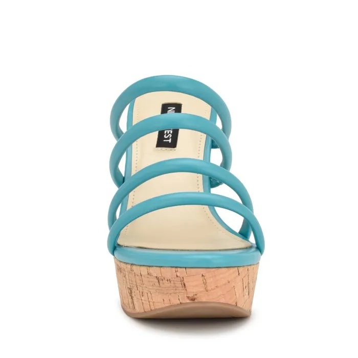 Haloway Espadrille Wedge Sandals Teal Women Nine West Sandals