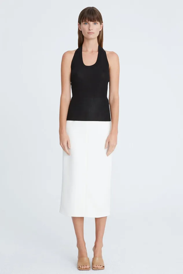 Halston Annalise Knit Halter Top Black Women Tops Halston Annalise Knit Halter Top Black Women Tops