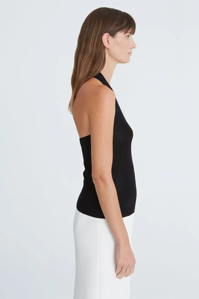 Halston Annalise Knit Halter Top Black Women Tops Halston Annalise Knit Halter Top Black Women Tops