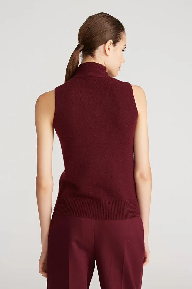 Halston Fay Wool Cash Cable Sweater Merlot Women Tops Halston Fay Wool Cash Cable Sweater Merlot Women Tops