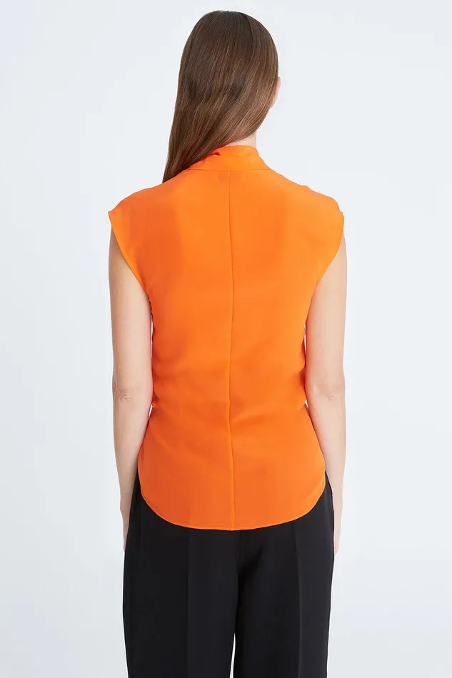 Halston Lola Cdc Tie Front Top Orangeade Women Tops Halston Lola Cdc Tie Front Top Orangeade Women Tops