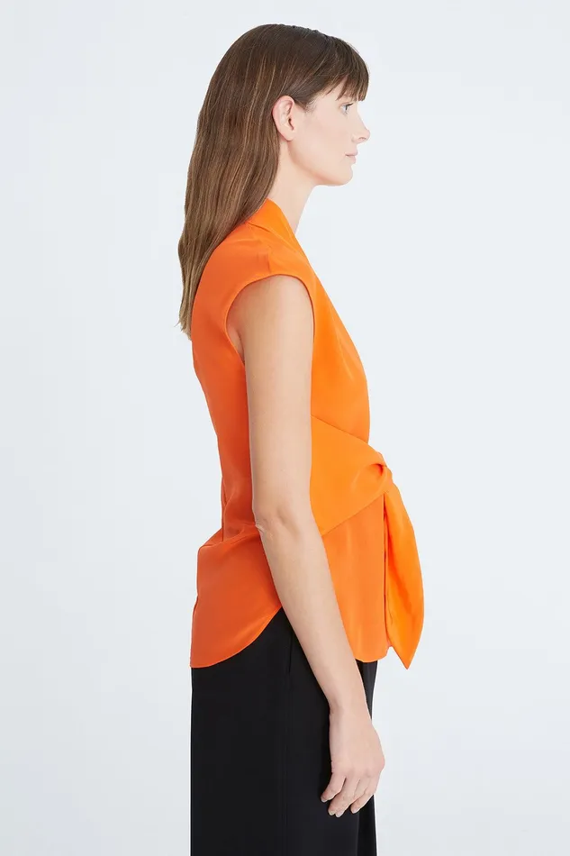Halston Lola Cdc Tie Front Top Orangeade Women Tops Halston Lola Cdc Tie Front Top Orangeade Women Tops