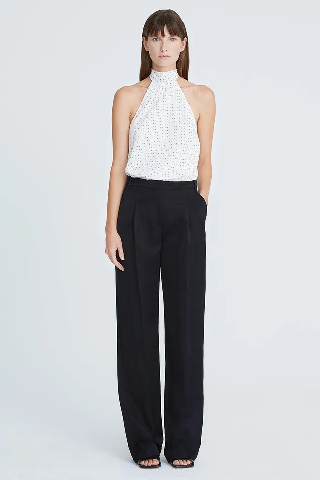 Halston Loren Cdc Micro Dot Top ChalkBlack Micro Dot Print Women Tops