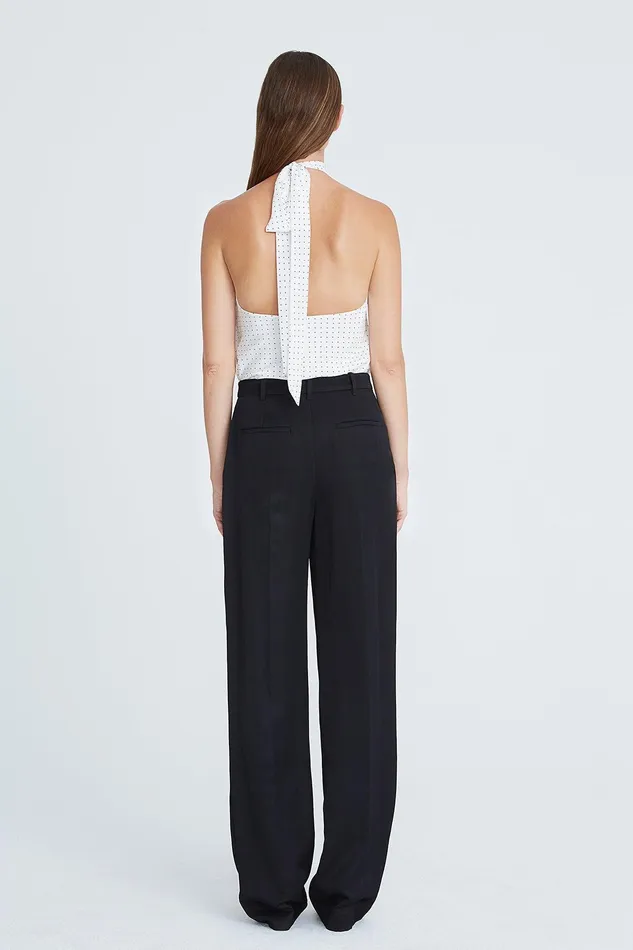 Halston Loren Cdc Micro Dot Top ChalkBlack Micro Dot Print Women Tops