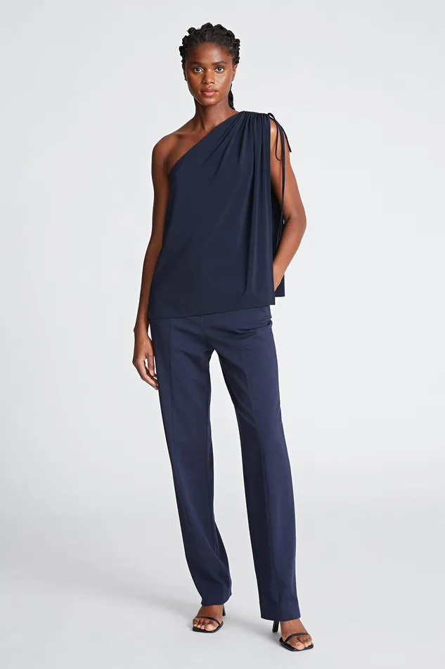 Halston Nathalie Top In Stretch Jersey Midnight Women Tops
