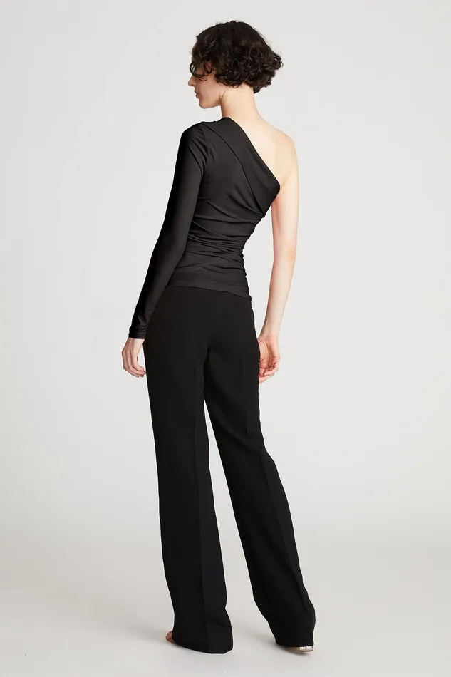 Halston Stefanie Top In Stretch Jersey Black Women Tops Halston Stefanie Top In Stretch Jersey Black Women Tops