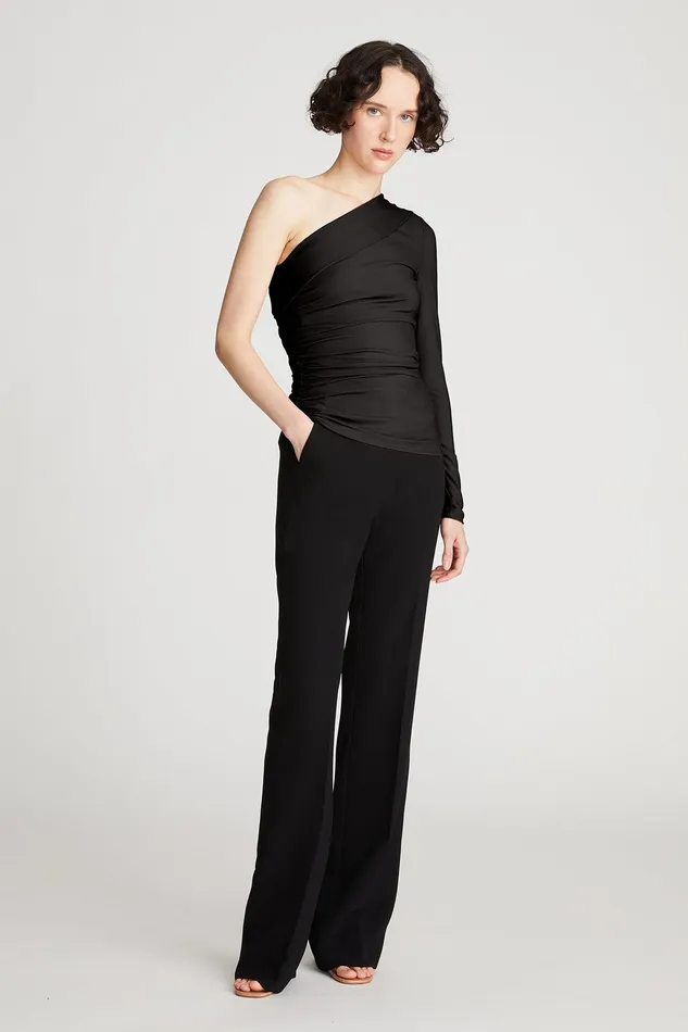 Halston Stefanie Top In Stretch Jersey Black Women Tops Halston Stefanie Top In Stretch Jersey Black Women Tops