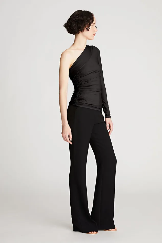 Halston Stefanie Top In Stretch Jersey Black Women Tops Halston Stefanie Top In Stretch Jersey Black Women Tops