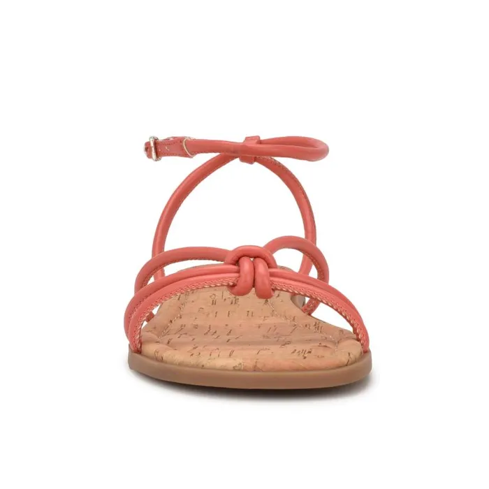 Hanklee Ankle Strap Flat Sandals Coral Women Nine West Sandals