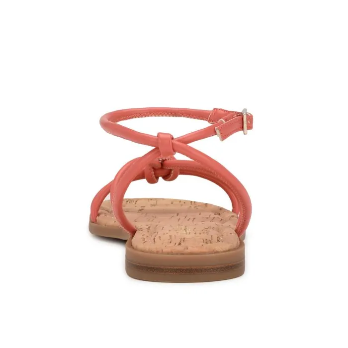 Hanklee Ankle Strap Flat Sandals Coral Women Nine West Sandals