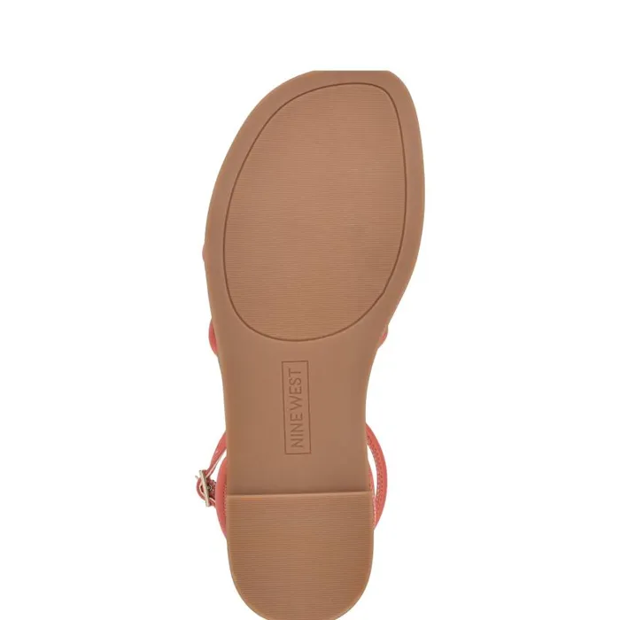 Hanklee Ankle Strap Flat Sandals Coral Women Nine West Sandals
