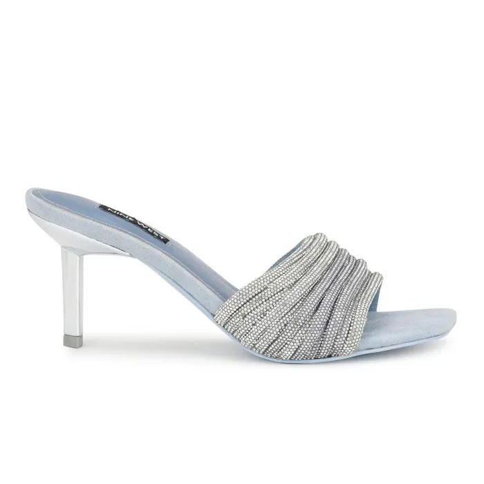Harbor Heeled Slide Sandals Blue Women Nine West Heels