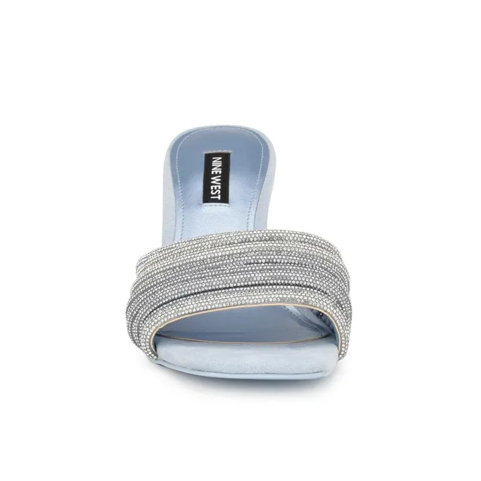 Harbor Heeled Slide Sandals Blue Women Nine West Heels