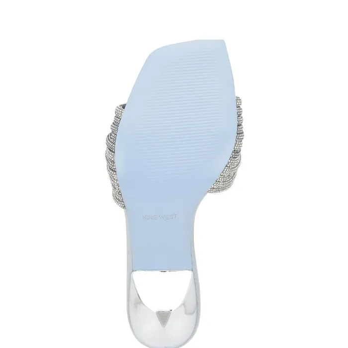 Harbor Heeled Slide Sandals Blue Women Nine West Heels