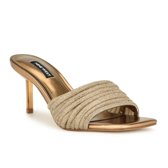 Harbor Heeled Slide Sandals Platino Women Nine West Heels