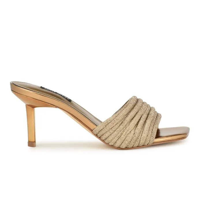 Harbor Heeled Slide Sandals Platino Women Nine West Sandals