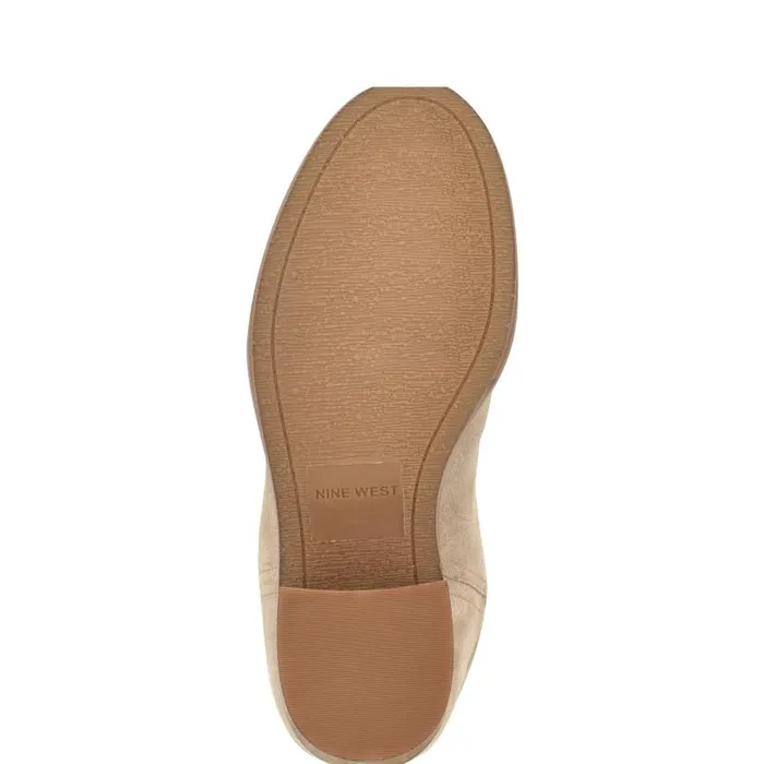 Hecee Block Heel Tailored Boots Tan Suede Women Nine West Boots and Booties