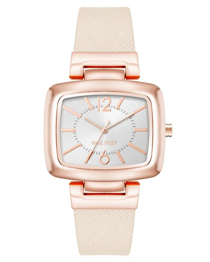 Heritage Rectangular Case Watch Creamrose Gold WomenMen Nine West Watches