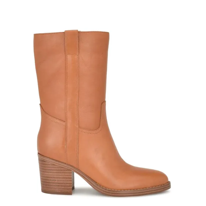 Hess Dress Boots Medium Natural Women Nine West Boots and Booties