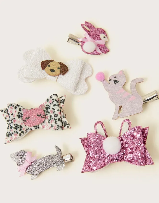 I Love My Pets Novelty Hair Clips 6 Pack Children Monsoon Girls039 Hair Accessories