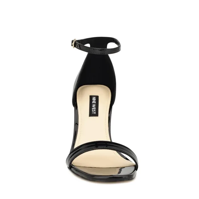 Ilea Ankle Strap Sandals Black Patent Women Nine West Sandals