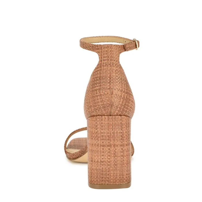 Ilea Ankle Strap Sandals Brown Raffia Women Nine West Sandals