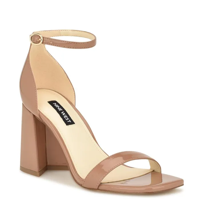 Ilea Ankle Strap Sandals Medium Natural Patent Women Nine West Sandals