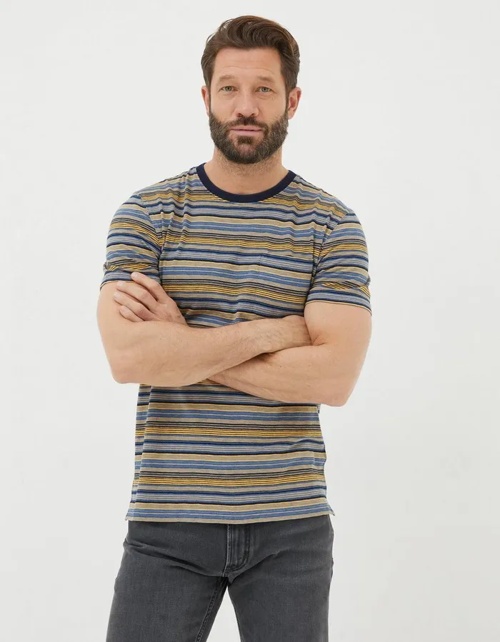 Indigo Multi Stripe TShirt Indigo Blue Men FatFace TShirts