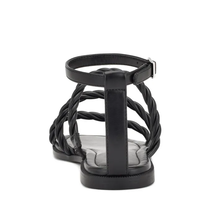 Ipster Ankle Strap Flat Sandals Black Women Nine West Sandals