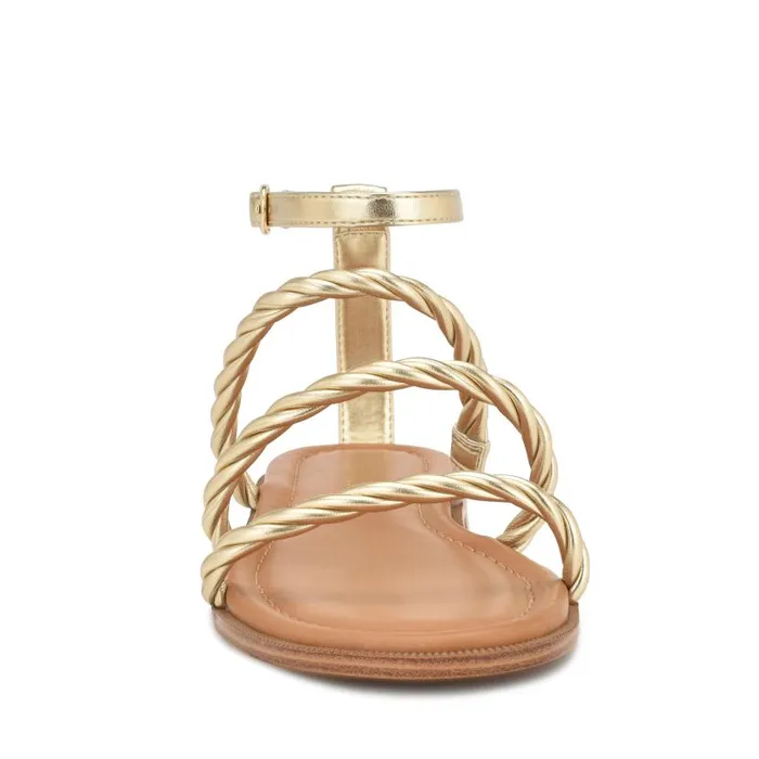 Ipster Ankle Strap Flat Sandals Gold Women Nine West Sandals