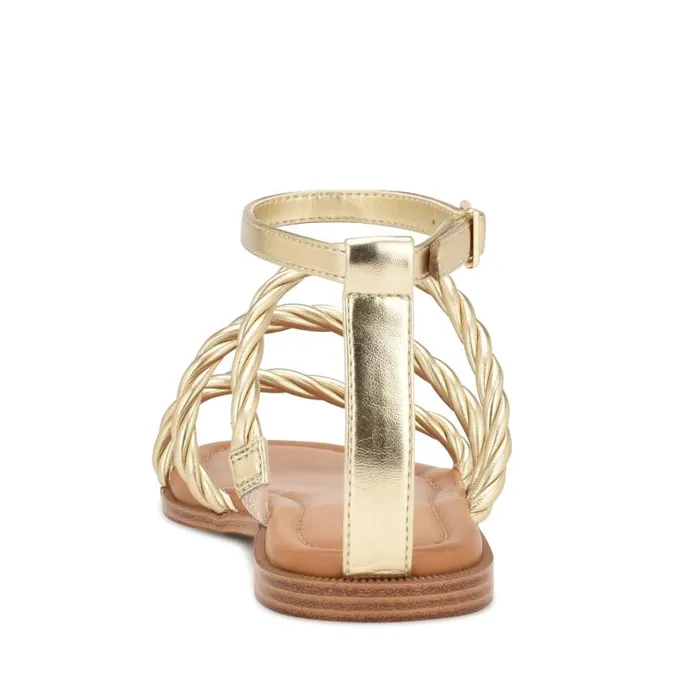 Ipster Ankle Strap Flat Sandals Gold Women Nine West Sandals