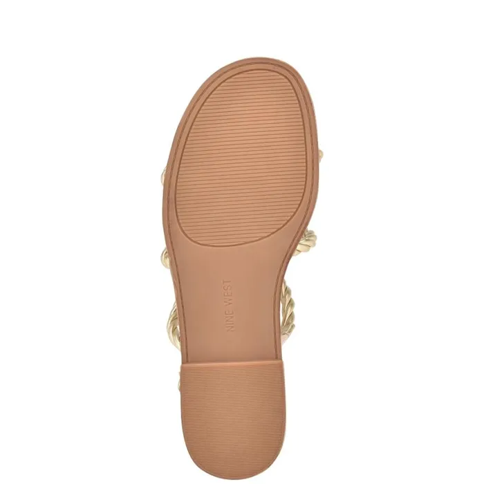 Ipster Ankle Strap Flat Sandals Gold Women Nine West Sandals