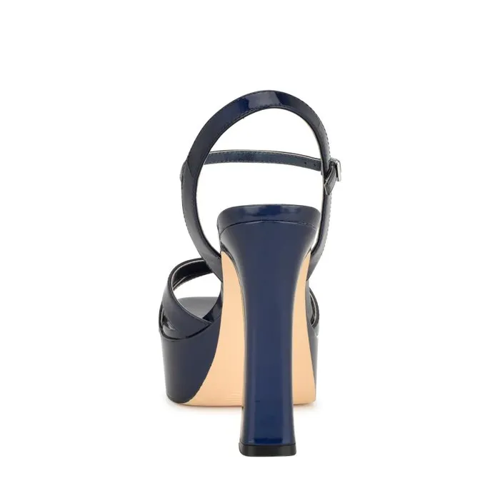 Iriv Platform Sandals Blue Patent Women Nine West Sandals