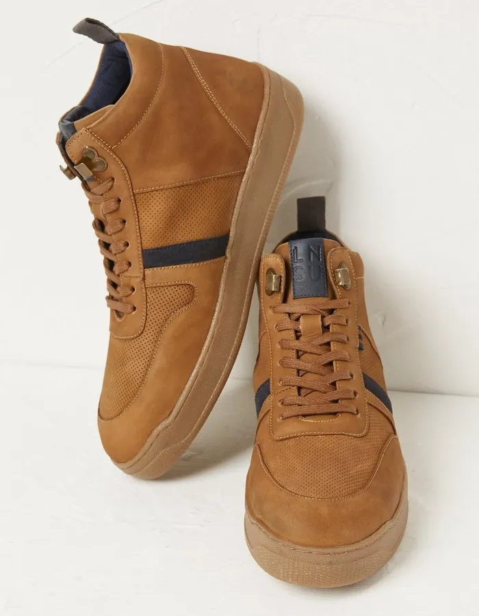 Jacob High Top Trainer Tan Men FatFace Trainers