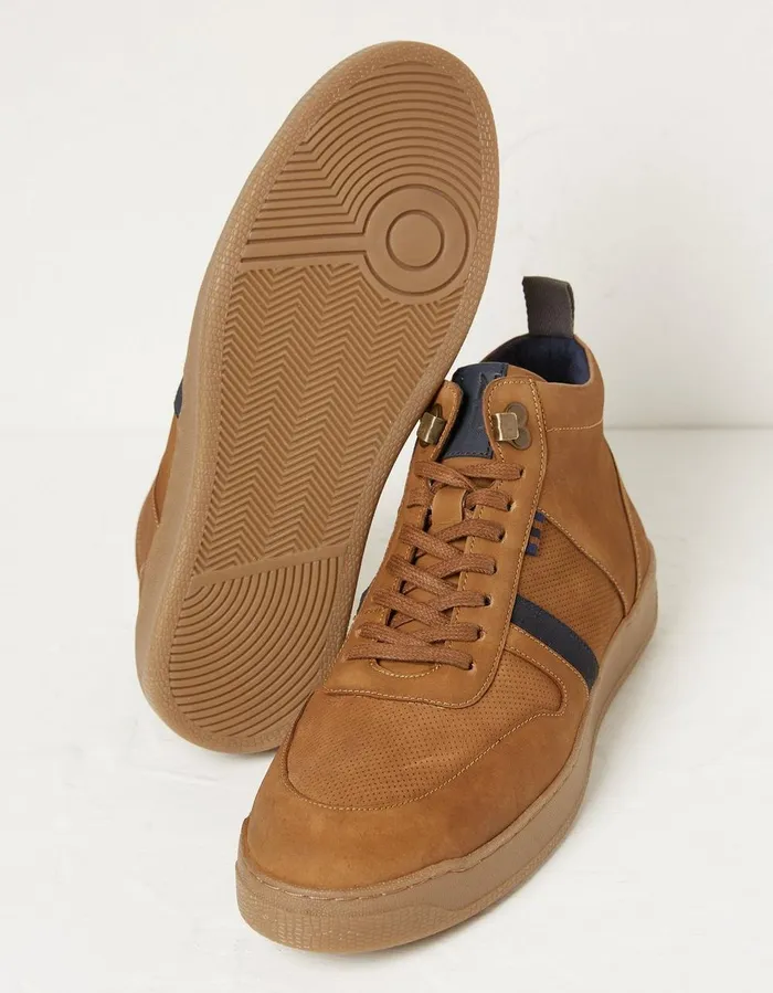 Jacob High Top Trainer Tan Men FatFace Trainers