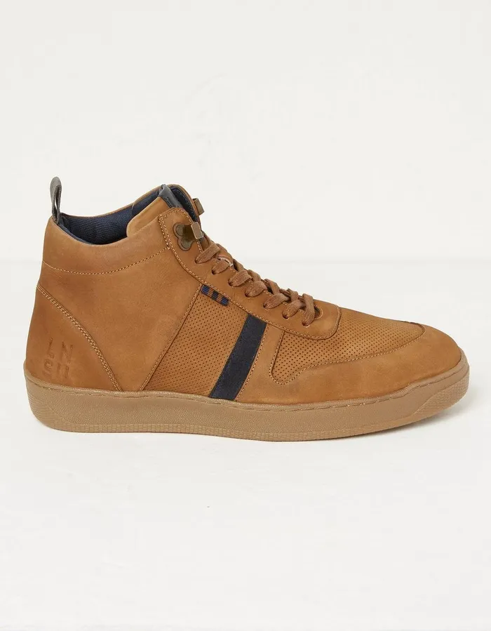 Jacob High Top Trainer Tan Men FatFace Trainers