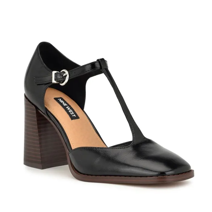Janky T Strap Heels Black Women Nine West Heels
