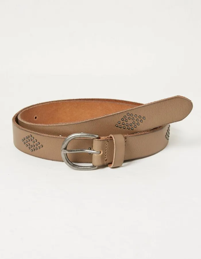 Jean Stud Leather Belt Washed Stone Women FatFace Belts