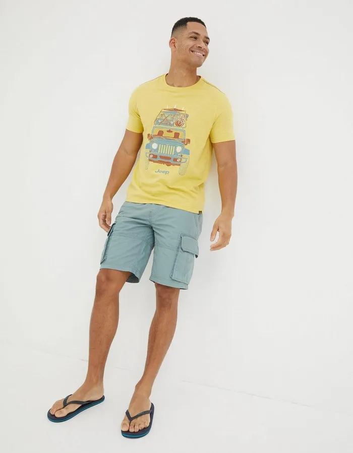 Jeep Front T Shirt Yellow Men FatFace TShirts