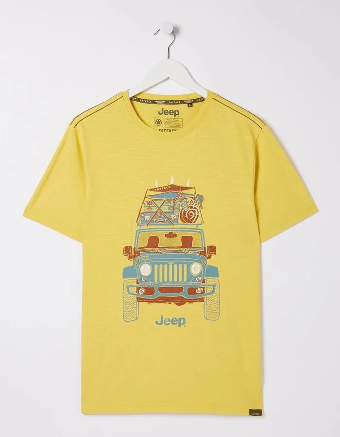 Jeep Front T Shirt Yellow Men FatFace TShirts