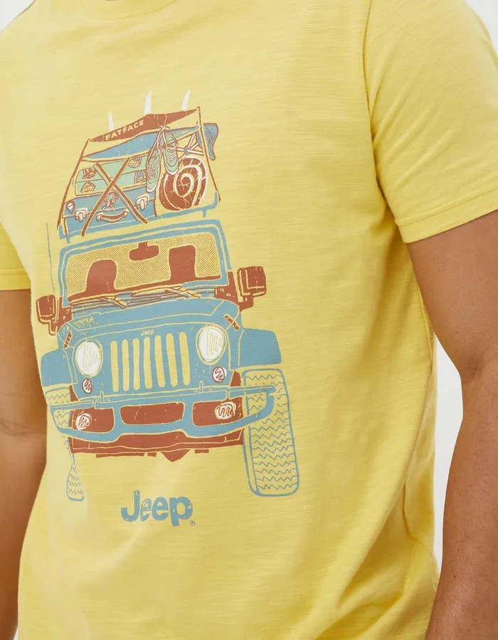 Jeep Front T Shirt Yellow Men FatFace TShirts