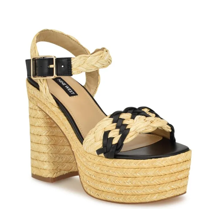 Jolane Espadrille Platform Sandals Naturalblack Women Nine West Sandals