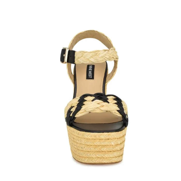 Jolane Espadrille Platform Sandals Naturalblack Women Nine West Sandals