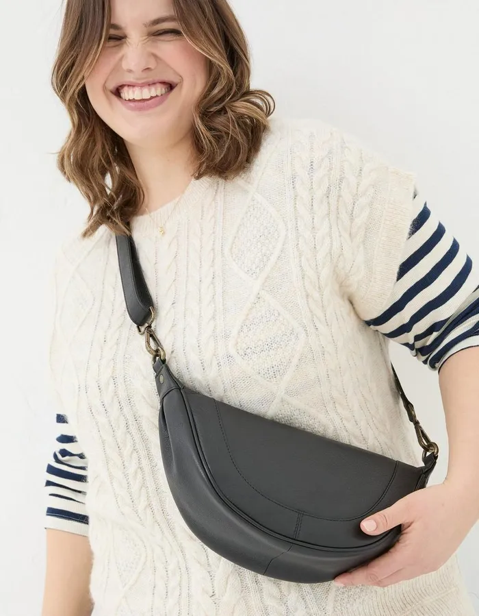 Jovie Half Moon Sling Bag Black Women FatFace Bags and Purses