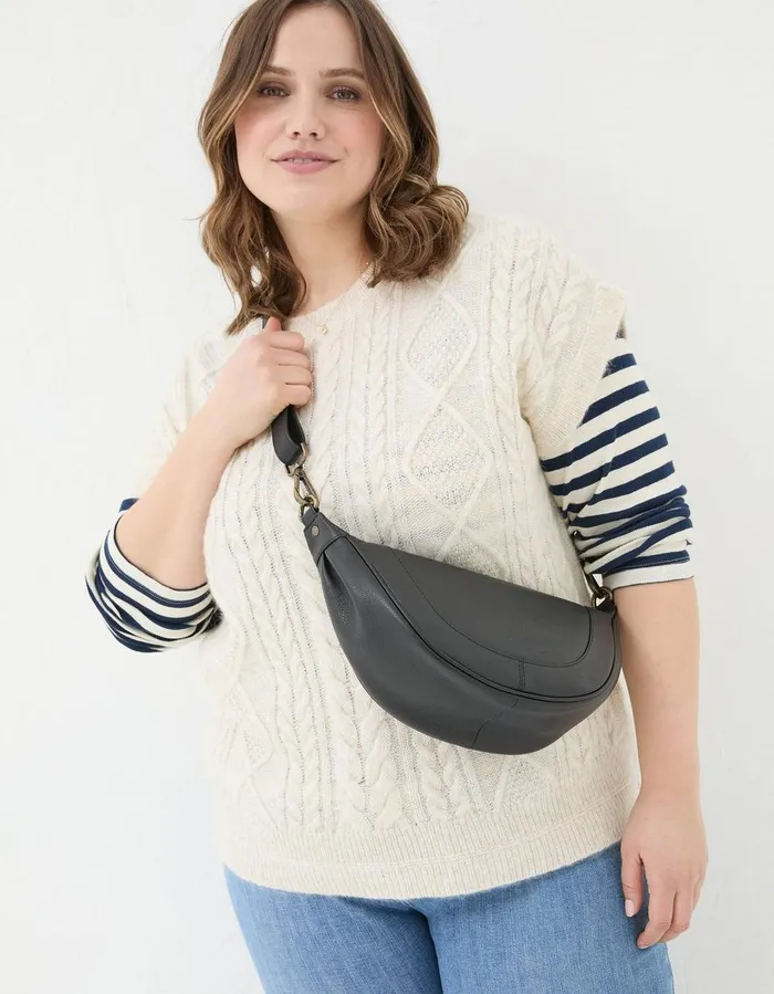 Jovie Half Moon Sling Bag Black Women FatFace Bags and Purses