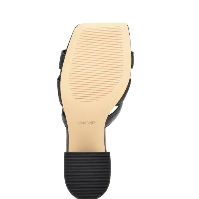 Kaelyn Slide Sandals Black Croco Women Nine West Sandals
