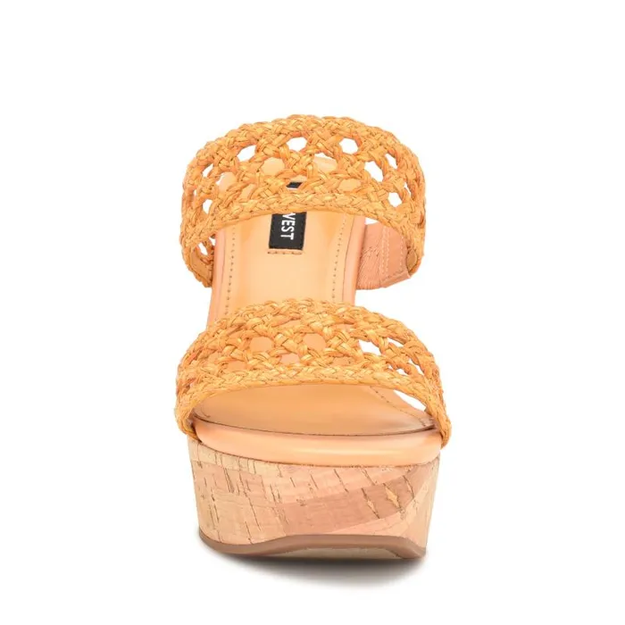 Kalani Wedge Sandals Yellow Women Nine West Sandals