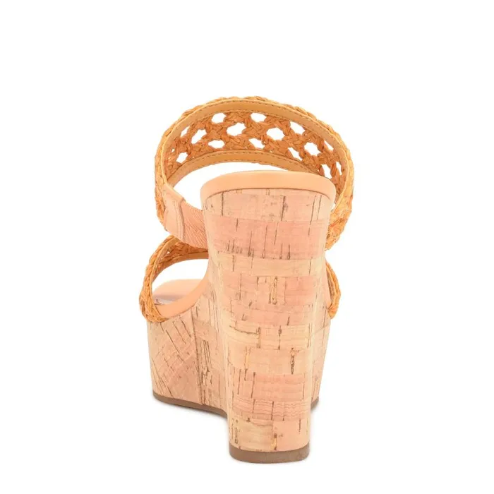 Kalani Wedge Sandals Yellow Women Nine West Sandals