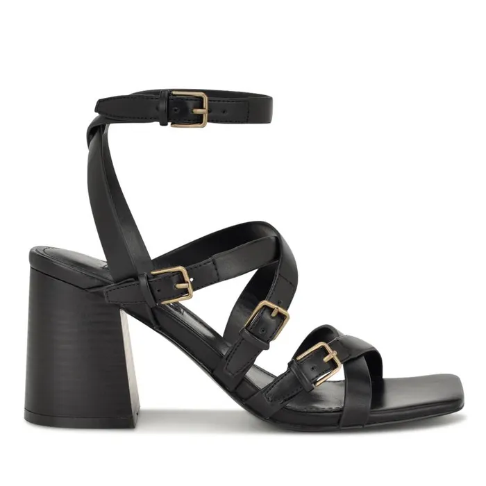 Karrly Ankle Strap Heeled Sandals Black Women Nine West Heels