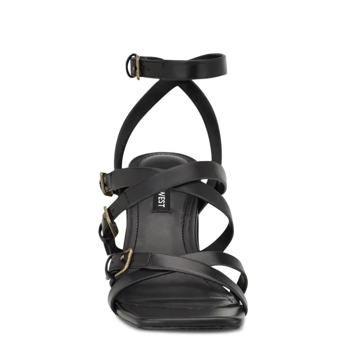 Karrly Ankle Strap Heeled Sandals Black Women Nine West Heels